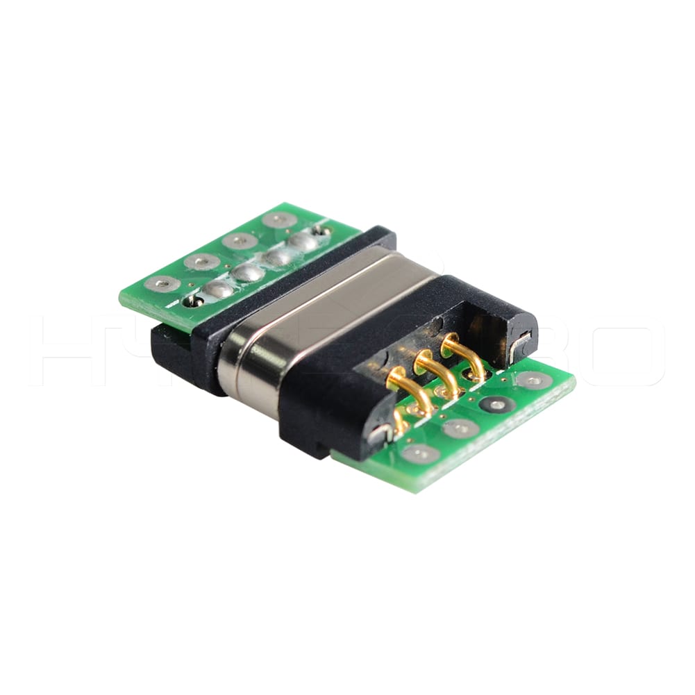 Reverse 4 pin male and female magnetic connector with pcb