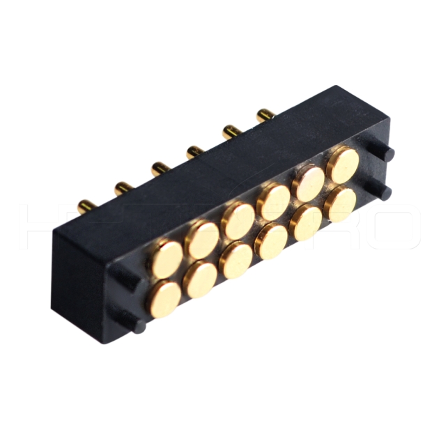 12 pin gold plated pogo pin charging connector 712
