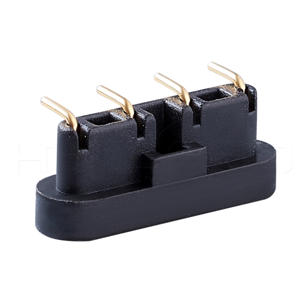 Right angle 4 pogo pin contacts power connector C714