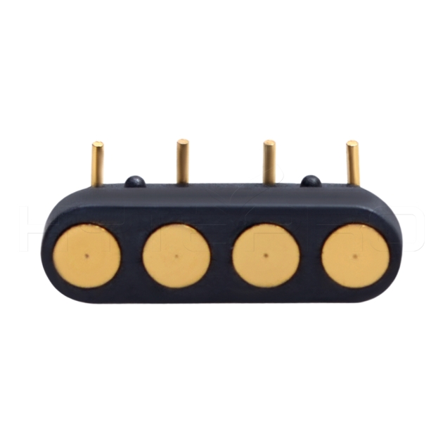 Right angle 4 pogo pin contacts power connector C714