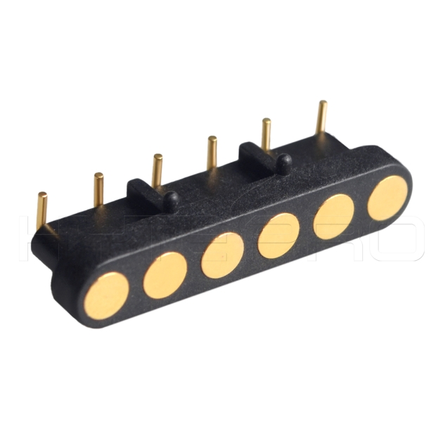 Right angle 6 pogo pin connector C716