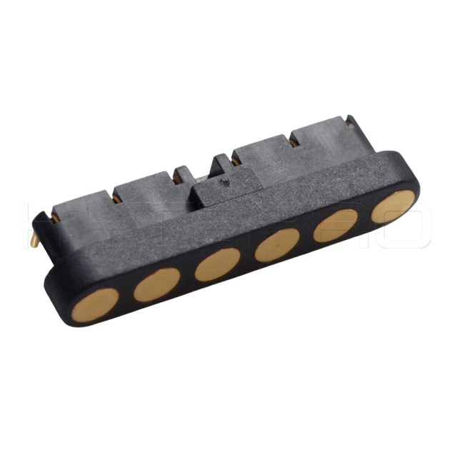 Right angle 6 pogo pin connector C716