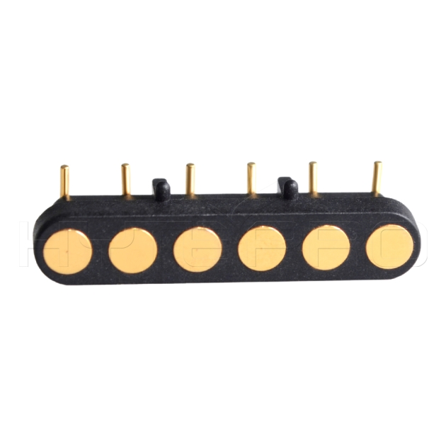 Right angle 6 pogo pin connector C716