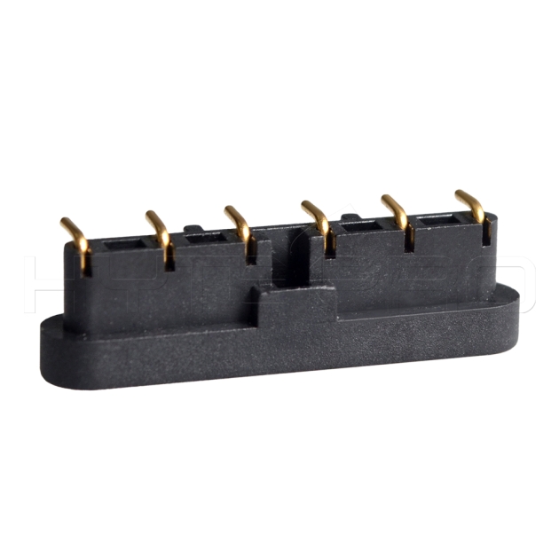 Right angle 6 pogo pin connector C716