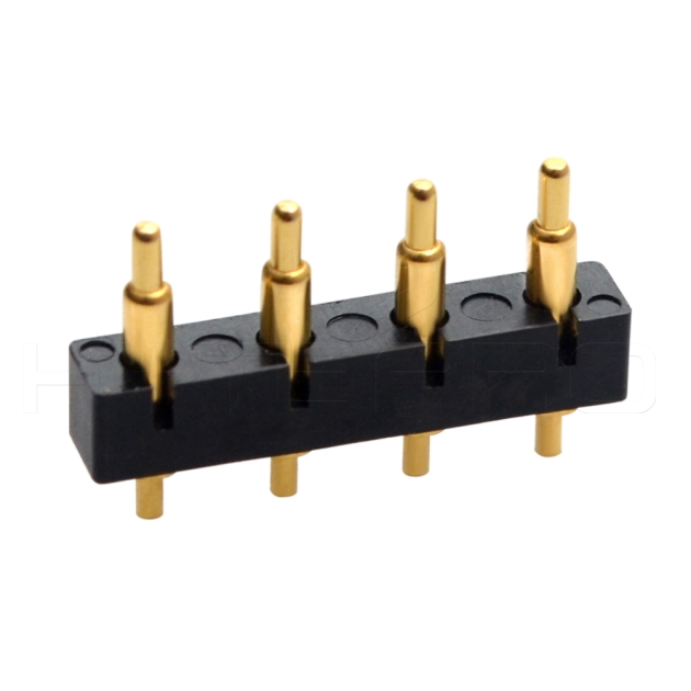 Brass gold plated 4 pogo pin connector C724