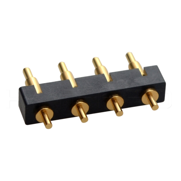 Brass gold plated 4 pogo pin connector C724