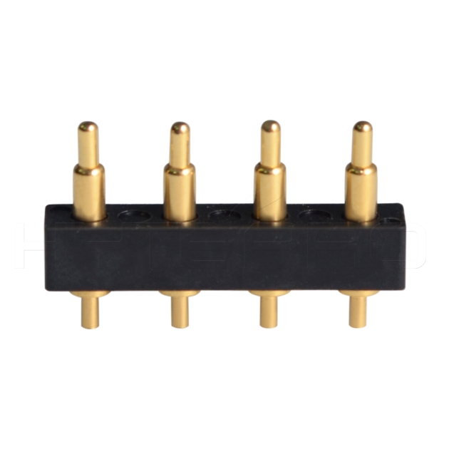 Brass gold plated 4 pogo pin connector C724