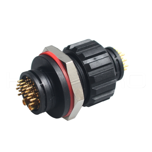 Circular 18+2pin 20pin panel mount waterproof connector DC-020