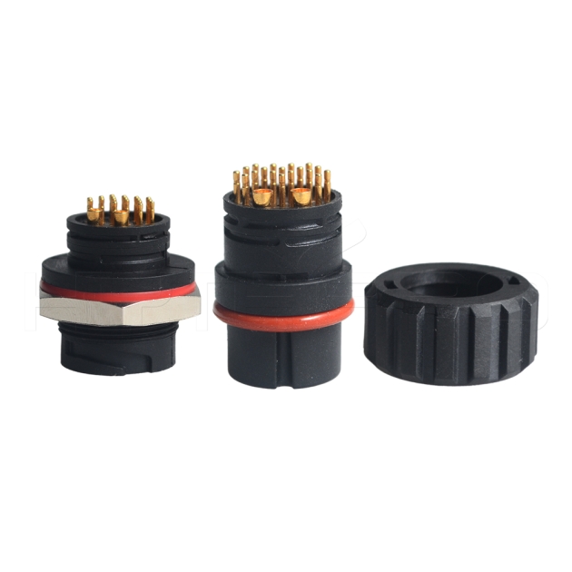 Circular 18+2pin 20pin panel mount waterproof connector DC-020