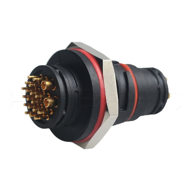 Circular 18+2pin 20pin panel mount waterproof connector DC-020