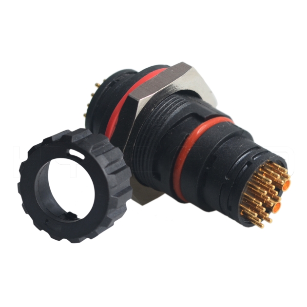 Circular 18+2pin 20pin panel mount waterproof connector DC-020