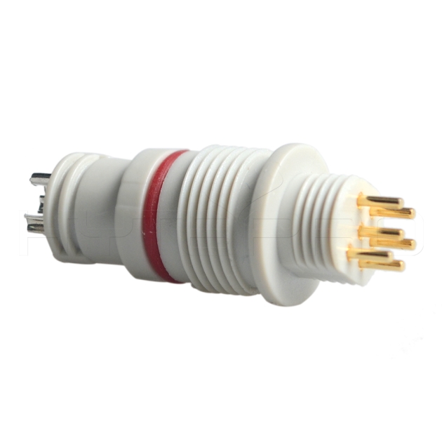 White 6 pin dc waterproof connector EC-006