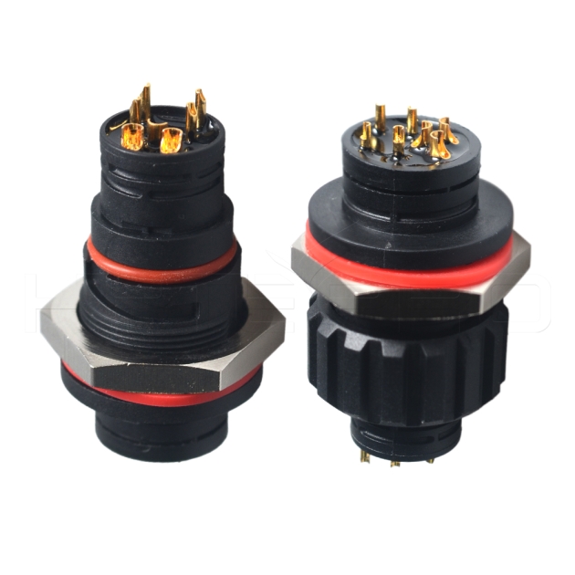 Ip67 Ip68 3+4pin 7pin power waterproof connector EC-007