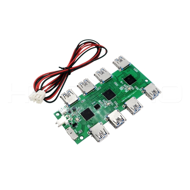Quick charger 8port USB 3.0 hub double side PCBA H61