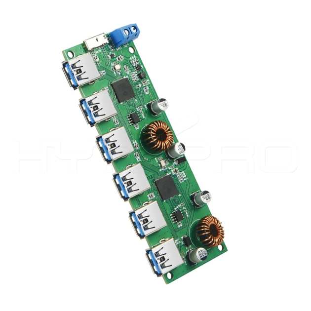 Multi 6 port USB 3.0 hub PCBA with B type input H619