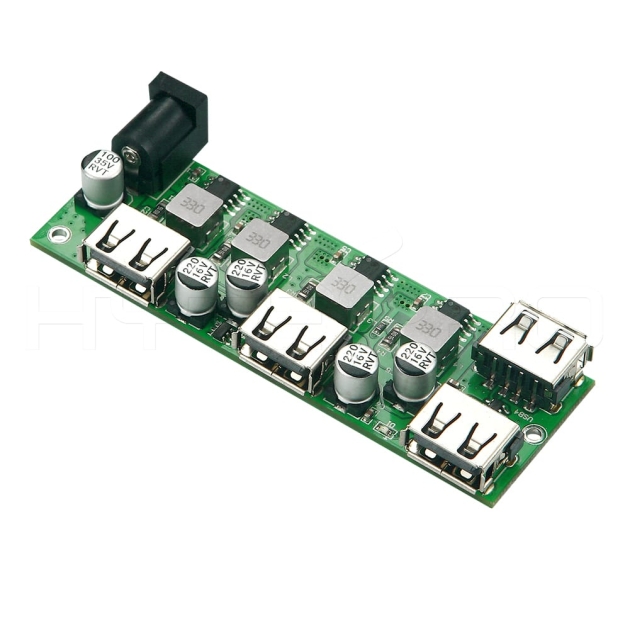 5V DC power 4-port USB charging hub pcb board H861