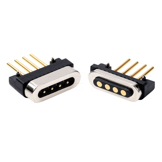 Straight 4 pogo pin magnetic data connector M411H