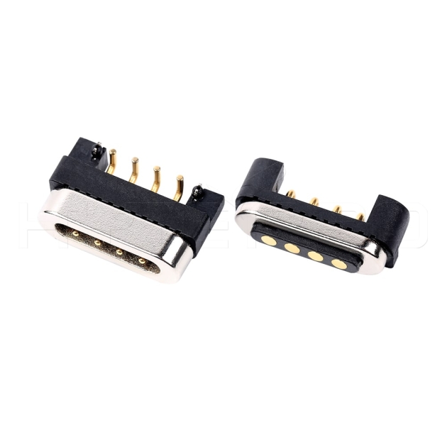 Vertical 4 pin reverse power and sync magnetic connector M411R