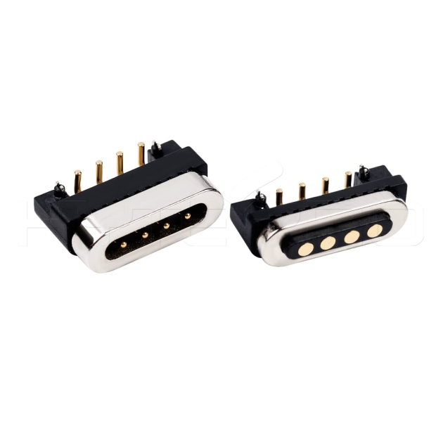 Vertical 4 pin reverse power and sync magnetic connector M411R