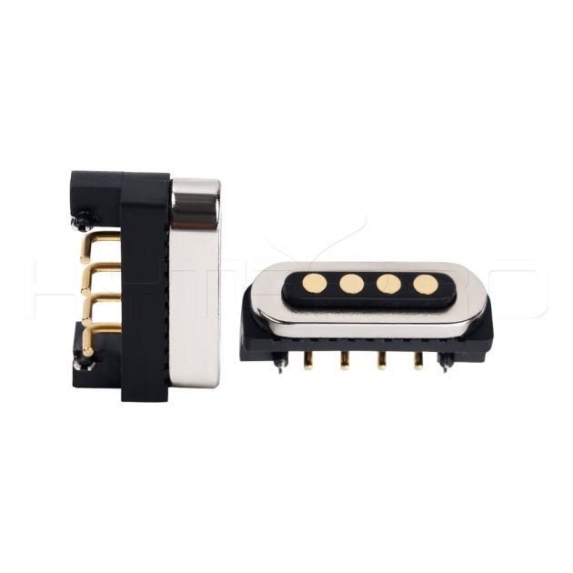 Vertical 4 pin reverse power and sync magnetic connector M411R