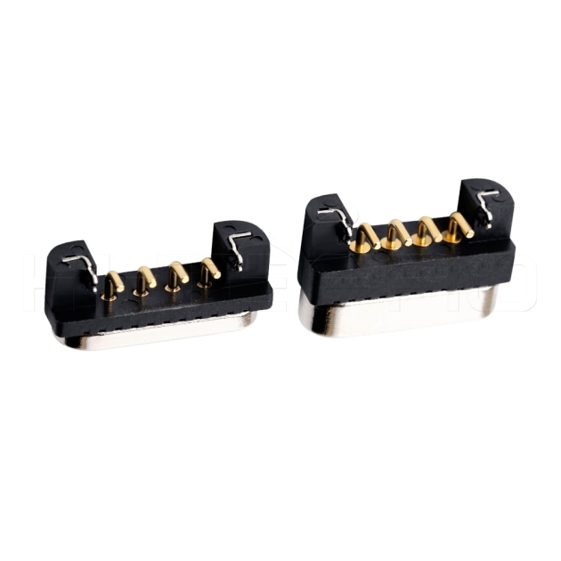 Vertical 4 pin reverse power and sync magnetic connector M411R