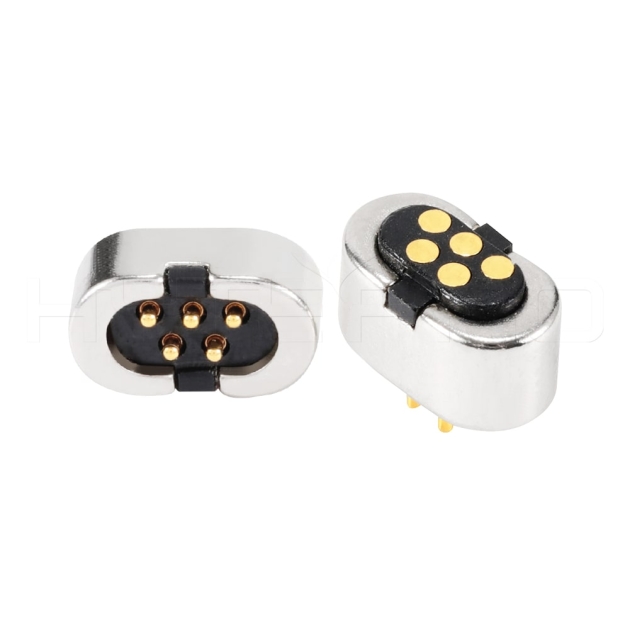 Double rows 5 pogo pin magnetic connector