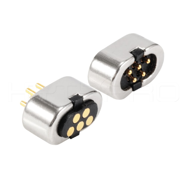 Double rows 5 pogo pin magnetic connector