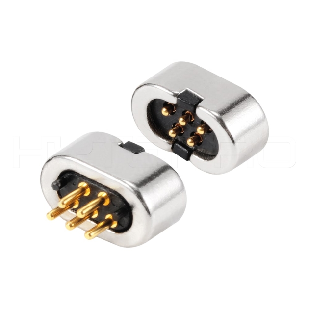 Double rows 5 pogo pin magnetic connector