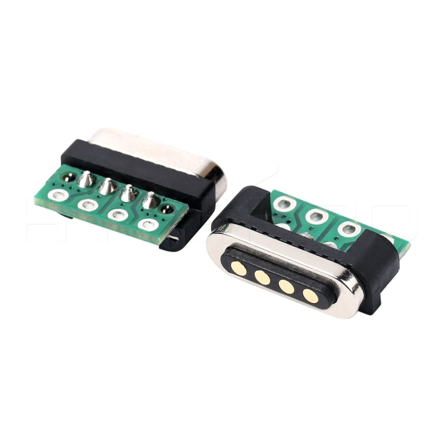 Positive 4 Pogo pin magnetic pcb connectors M417P