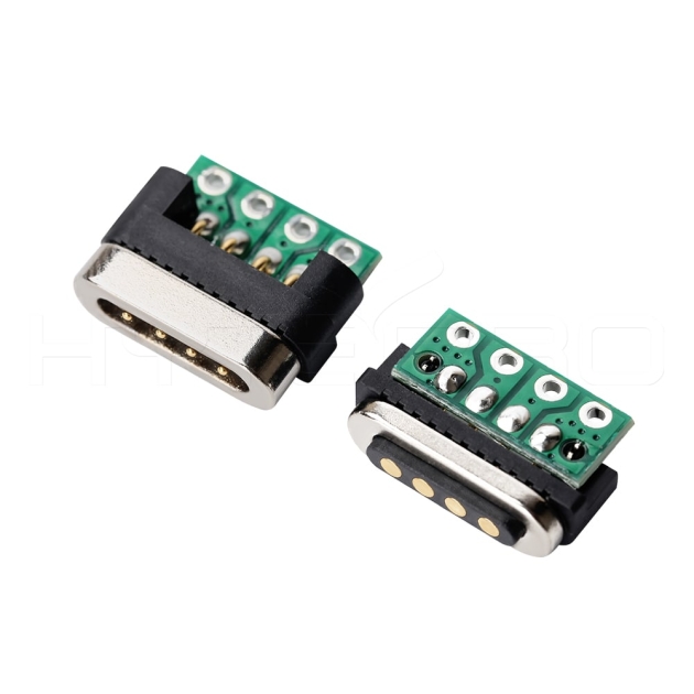 Reverse 4 pogo pin male and female magnetic connectors M417R