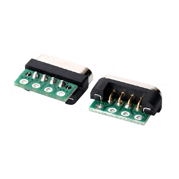 Reverse 4 pogo pin male and female magnetic connectors M417R