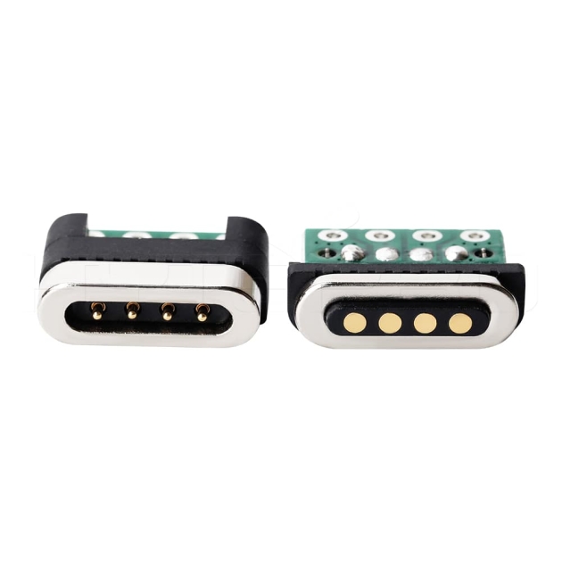 Reverse 4 pogo pin male and female magnetic connectors M417R