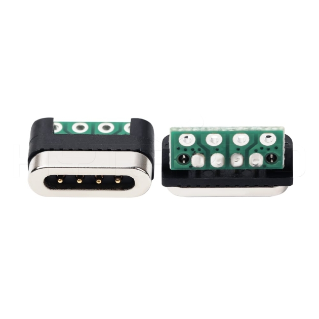 Reverse 4 pogo pin male and female magnetic connectors M417R