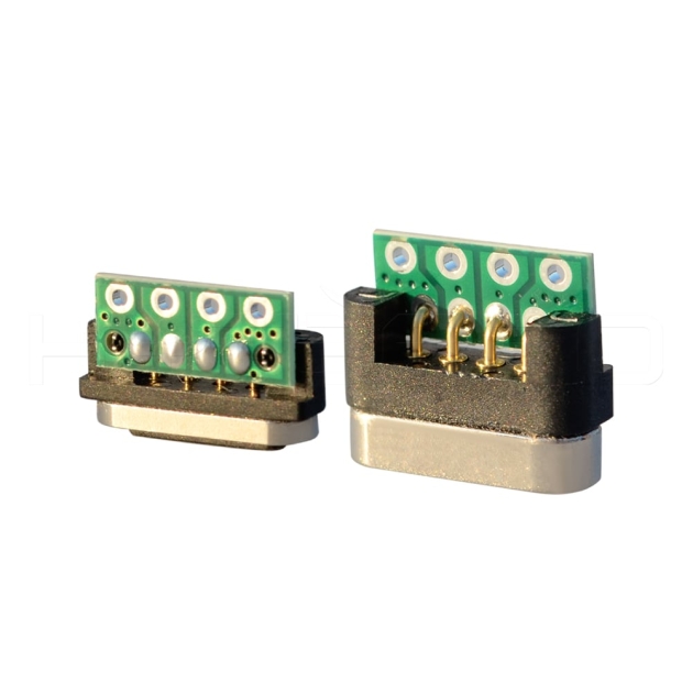 Reverse 4 pogo pin male and female magnetic connectors M417R