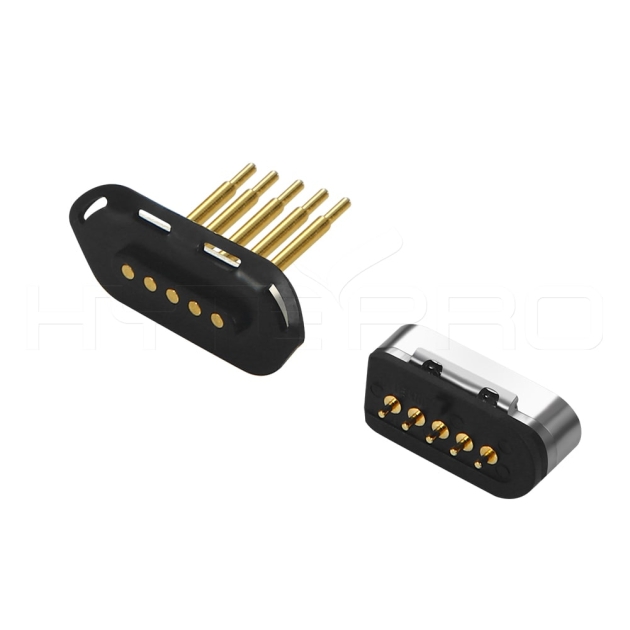 Single row 5 solder pins magnetic connector M425NS