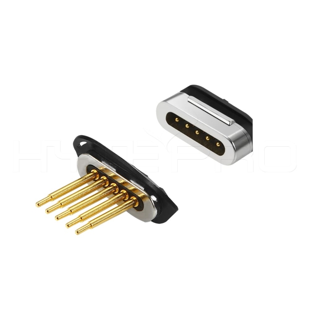 Single row 5 solder pins magnetic connector M425NS