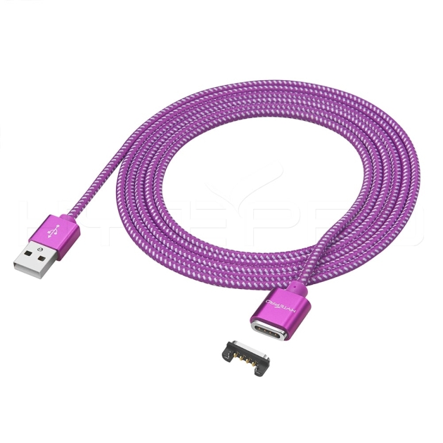 紫色铝壳4PIN磁吸充电线 M502