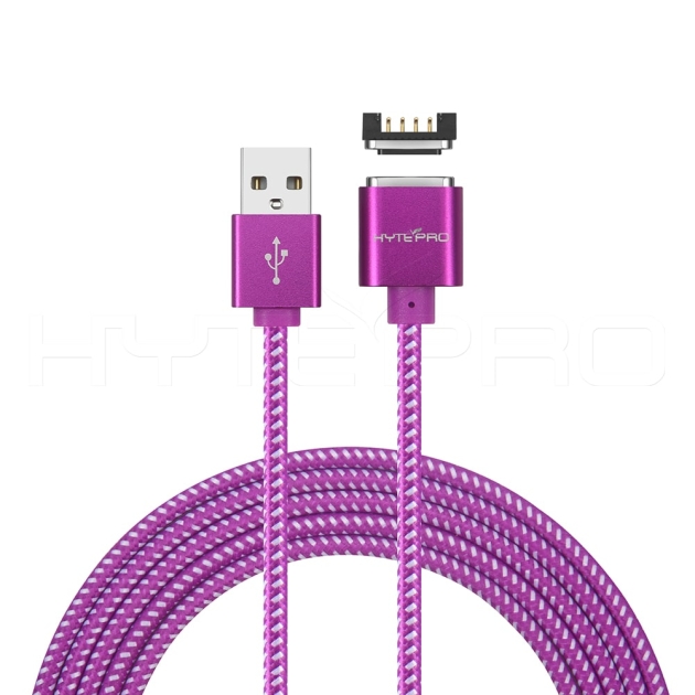 Purple aluminum 4pin magnetic charging braided cable M502