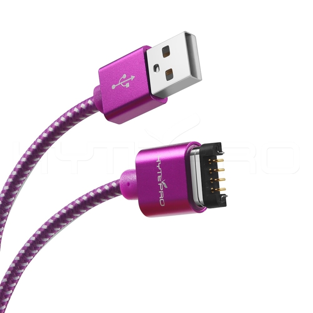 Purple aluminum 4pin magnetic charging braided cable M502