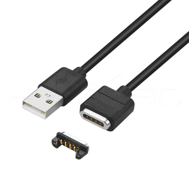 4 pins magnetic charging cable male connector with data sync