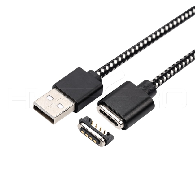 Aluminum magnetic 4 pin pogo connector cable M519