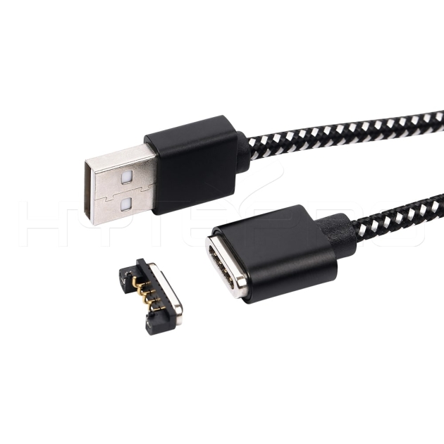 Aluminum magnetic 4 pin pogo connector cable M519