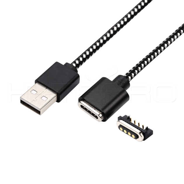 Aluminum magnetic 4 pin pogo connector cable M519