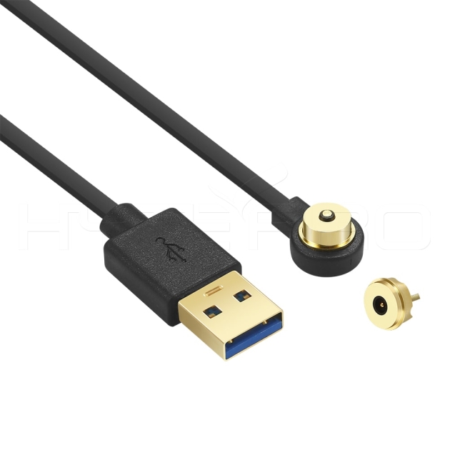 Stable 2pin gold-plated round magnetic charging cable M523GB