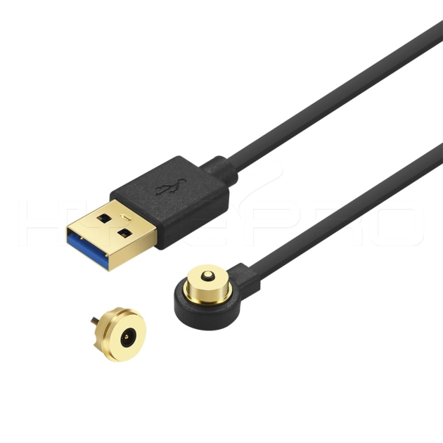 Stable 2pin gold-plated round magnetic charging cable M523GB