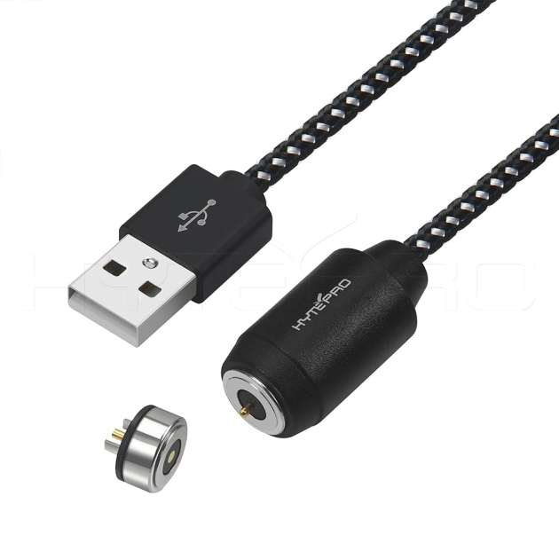 Male aluminum 2pin round magnetic power cables M565