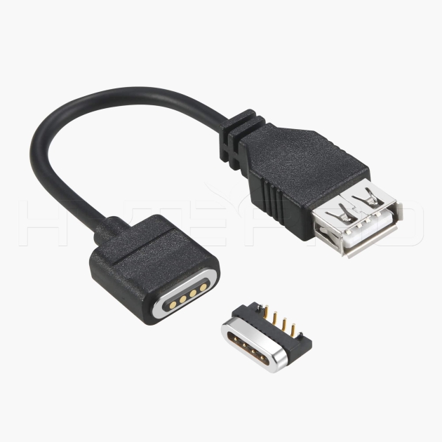 4 pin female magnetic connector to female USB A cable M590