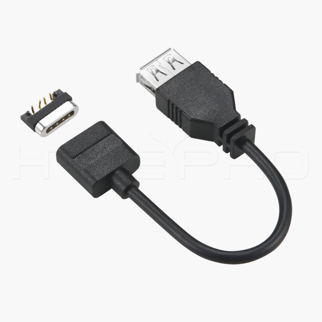 4 pin female magnetic connector to female USB A cable M590
