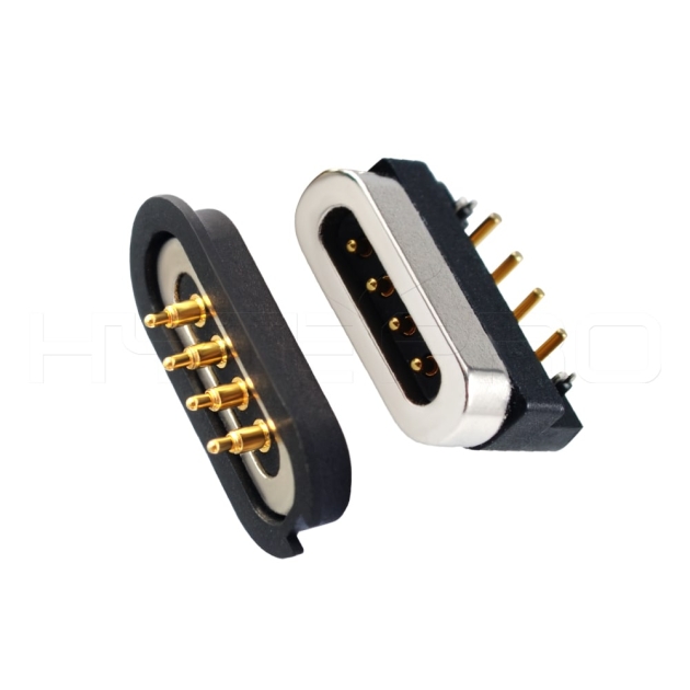 Waterproof 4 pogo pin magnetic connector M826