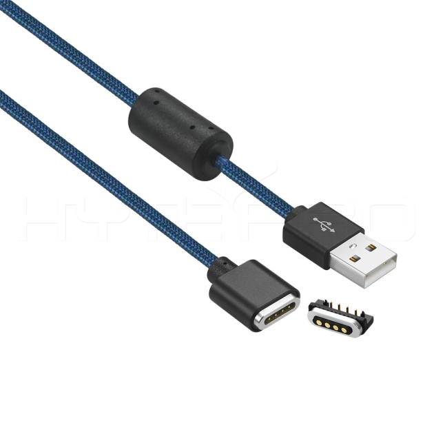 Self-mating braided 4 pin magnetic charging cable with ferrite M903